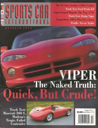 SPORTS CAR INTERNATIONAL 1992 OCT - TREVOR, VIPER, AC ACE V6, BUGATTI 57SC